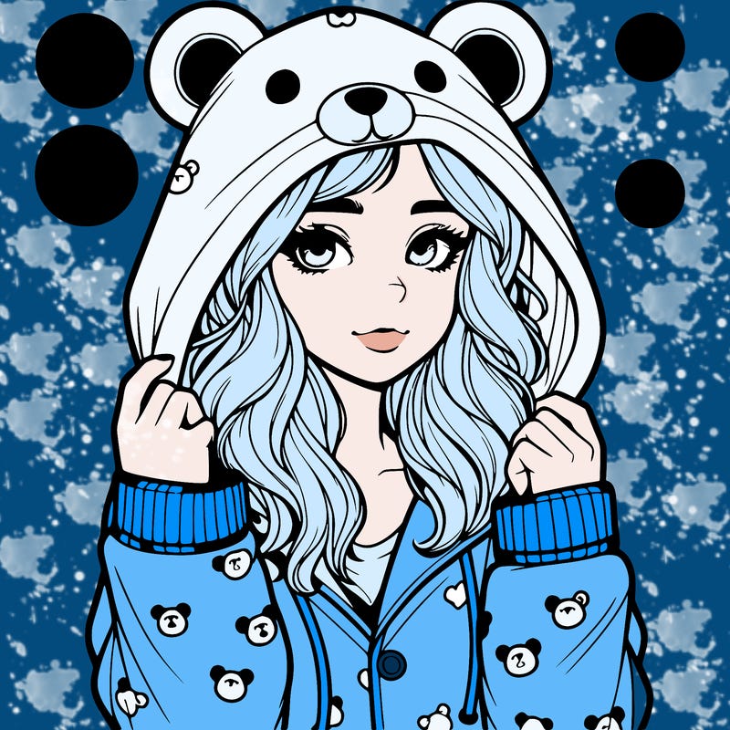 realistic girl in a animal pjs hoodie