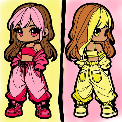 girl in crop top and baggy pants
