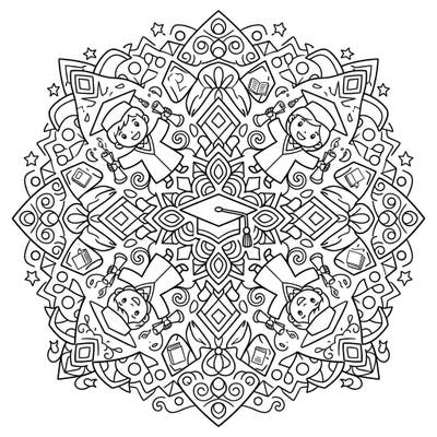 Patrones y Mandalas de Graduación para Colorear - Gratis — Color Pop