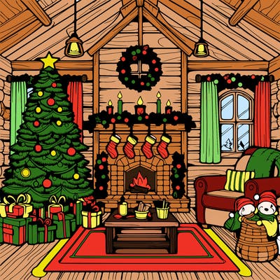christmas house interior