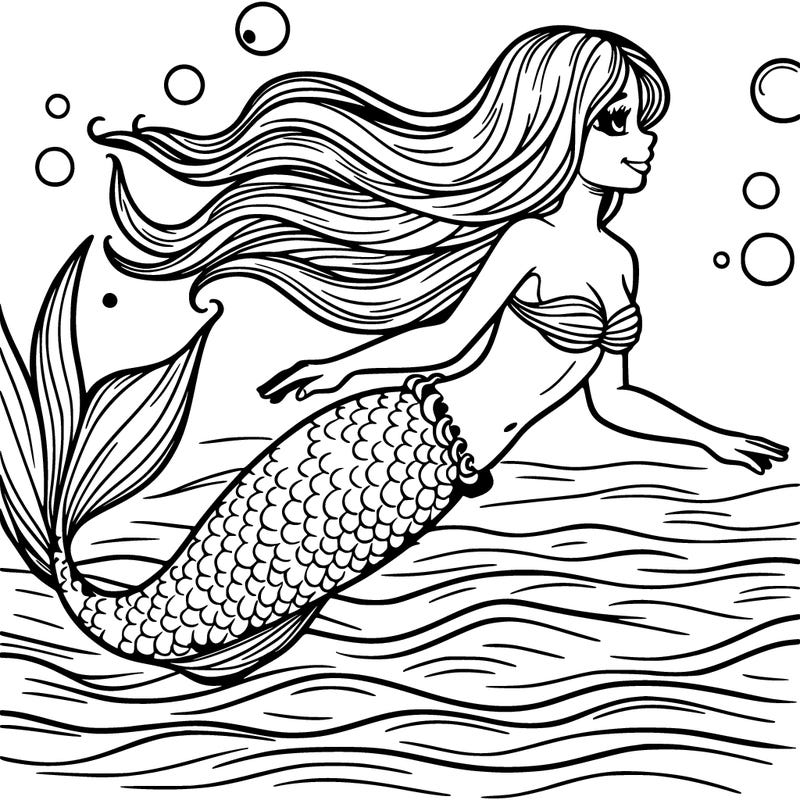 a realistic mermaid swimming