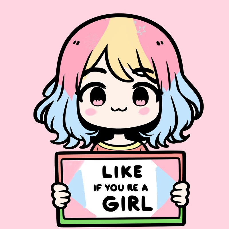 a cute girl holding a sign that says like if you’re a girl