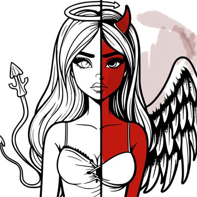 devil vs angel realistic girl