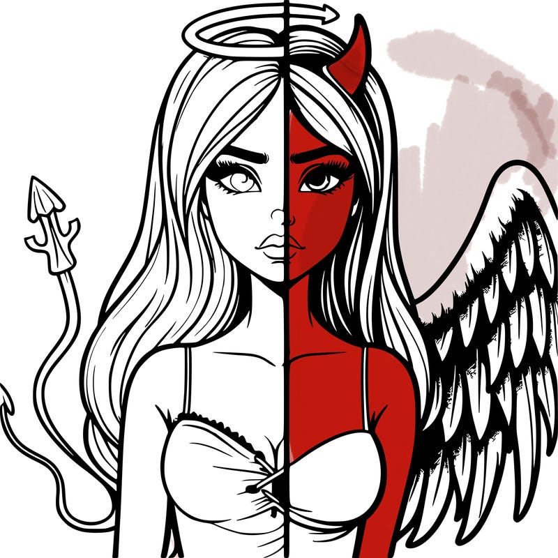 devil vs angel realistic girl