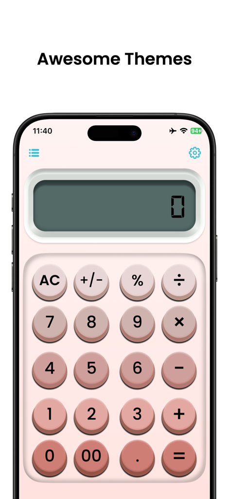 Citizen Calculator ⁺ - Citizen Calculator app interface with a custom soft pink color theme