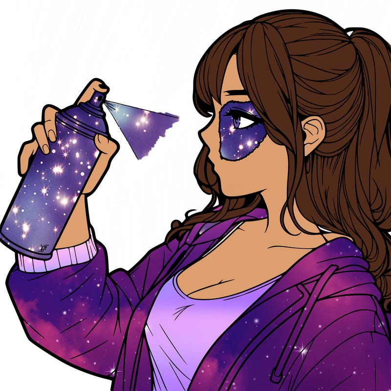 a realistic girl spray, painting