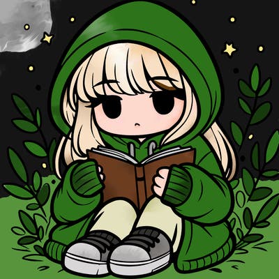 girl in oversized hoodie reading a book