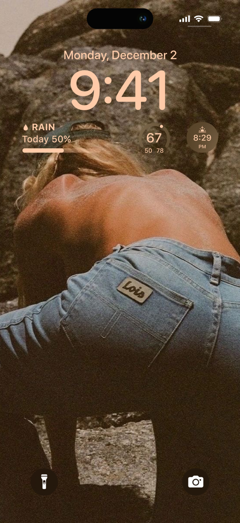 Cool Aesthetic Wallpapers 4K - デニムジーンズの人物のハイビジョンヴィンテージ美的壁紙をフィーチャーしたiPhoneロック画面