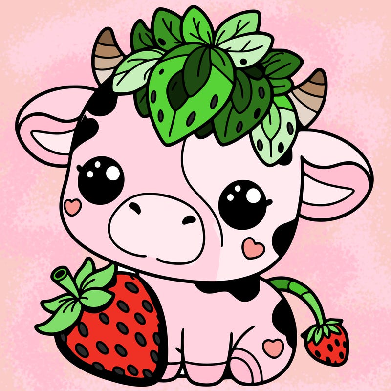 cute strawberry cow