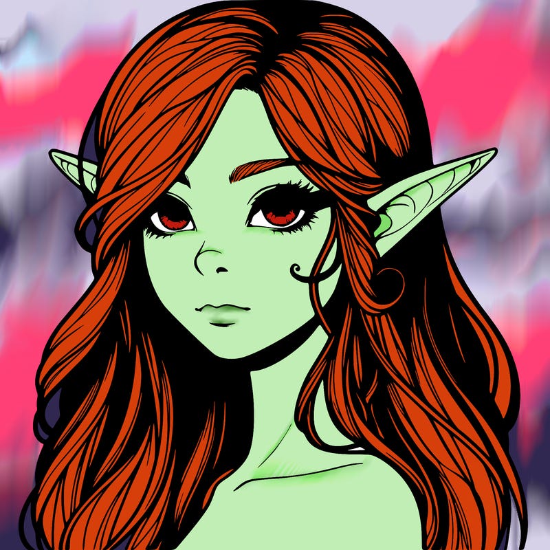 elf girl realistic dark fantasy