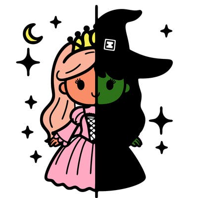 split princess and witch