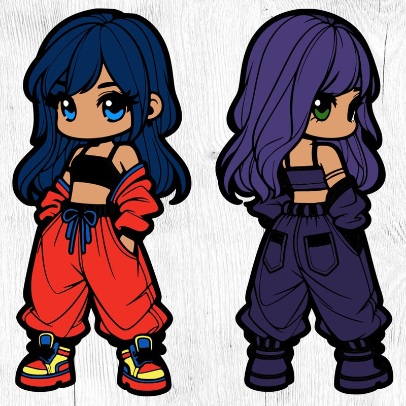 girl in crop top and baggy pants