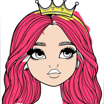 a realistic girl with a crown on