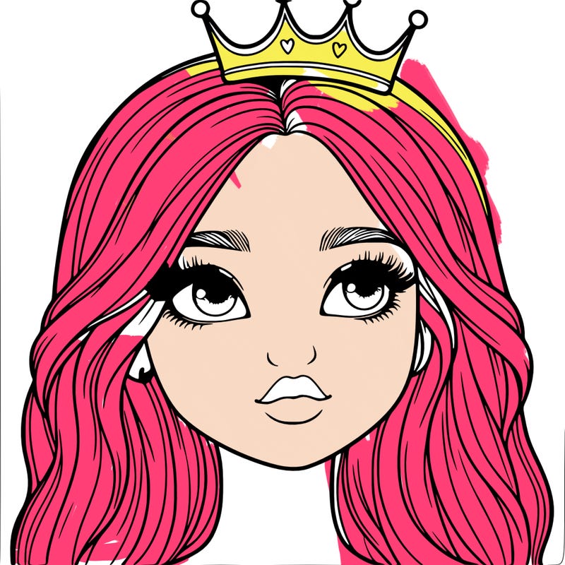 a realistic girl with a crown on