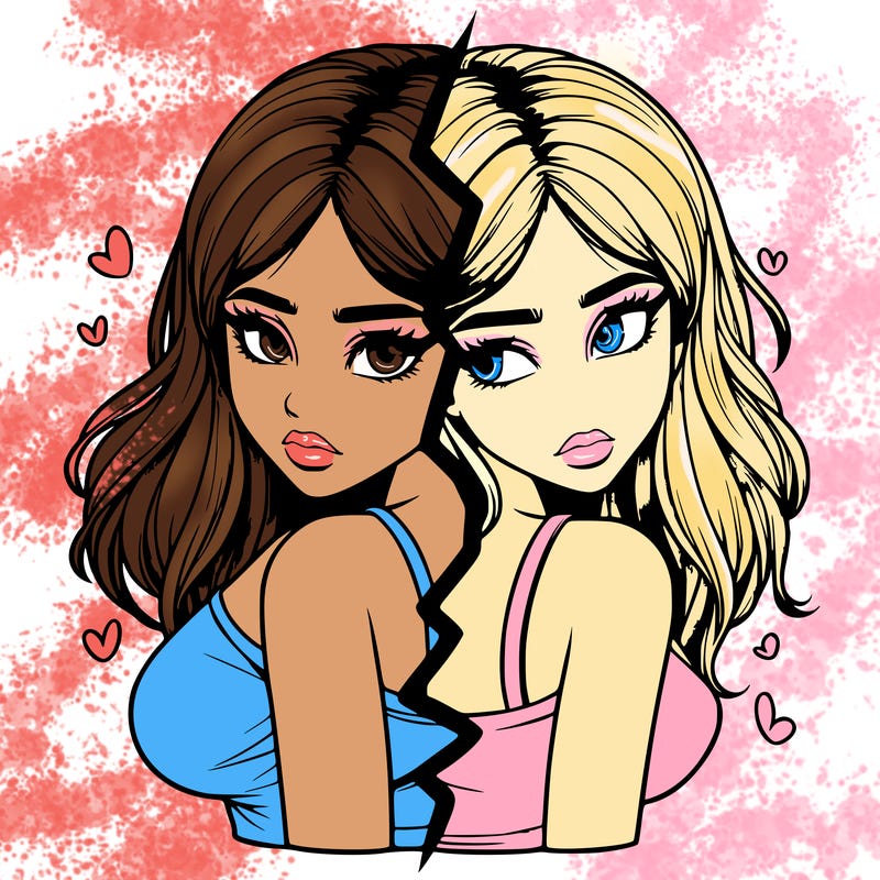 realistic girl split