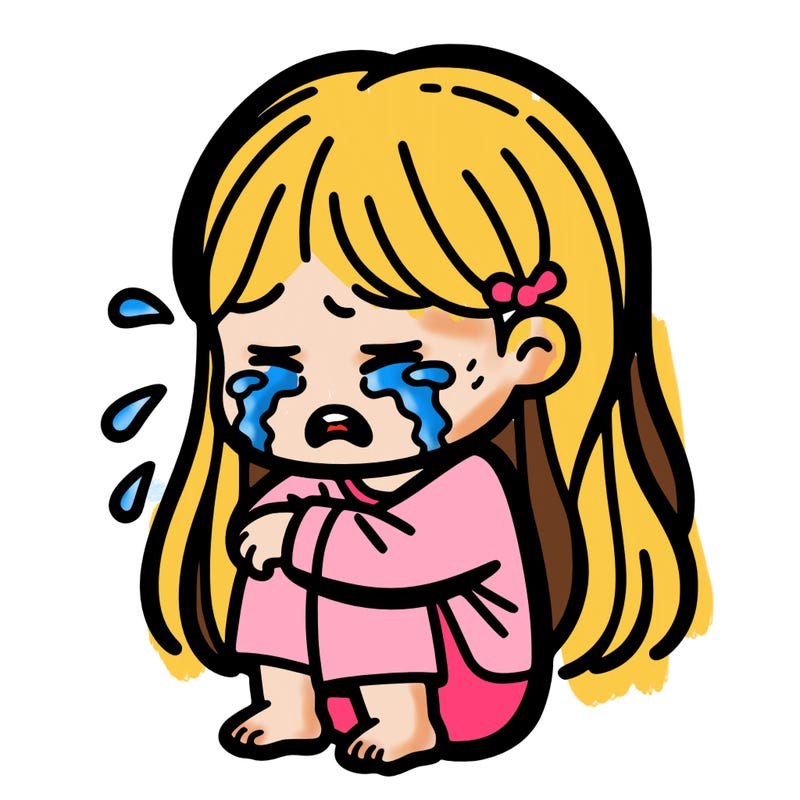 a girl crying