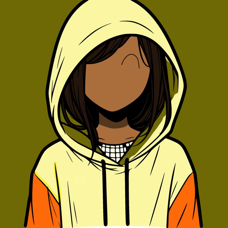 faceless girl in hoodie