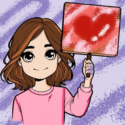 realistic girl holding up a sign