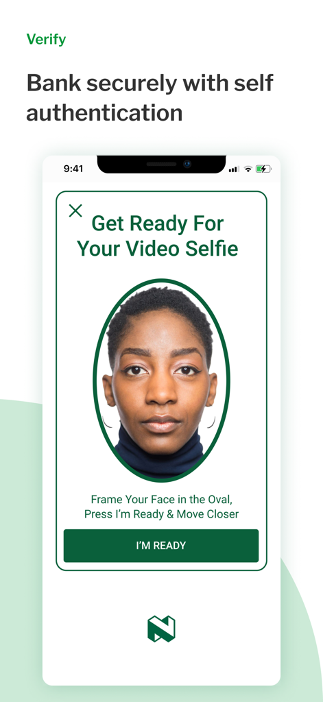 Video selfie authentication screen for secure login in the Nedbank Business Hub app
