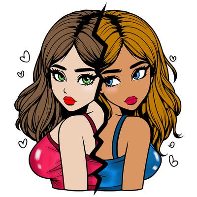 realistic girl split