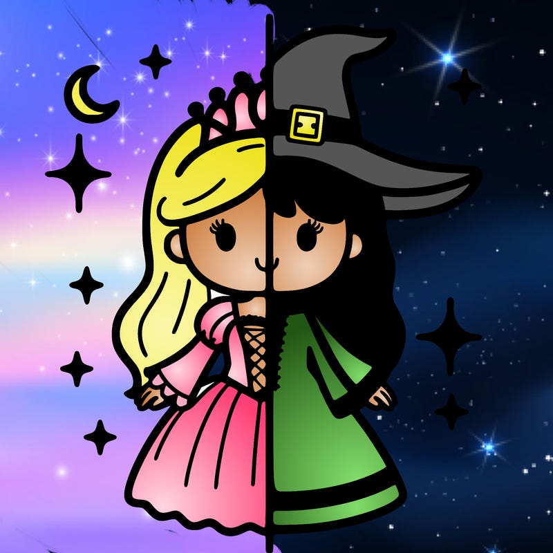 split princess and witch