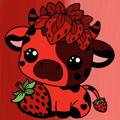 cute strawberry cow