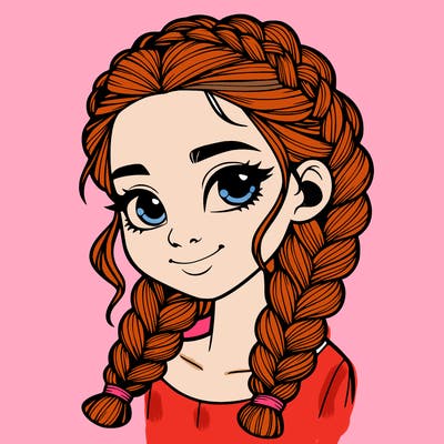 girl with braids realistic