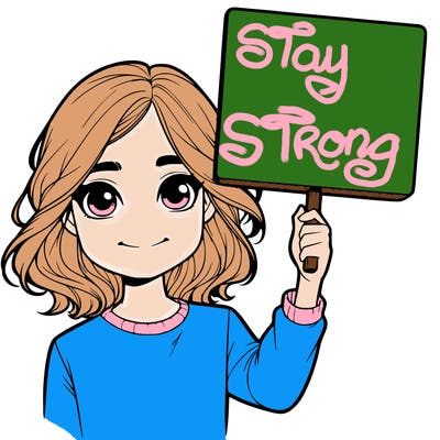 realistic girl holding up a sign