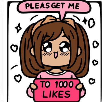 a girl saying please get me to 100 likes