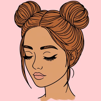 woman with hair buns