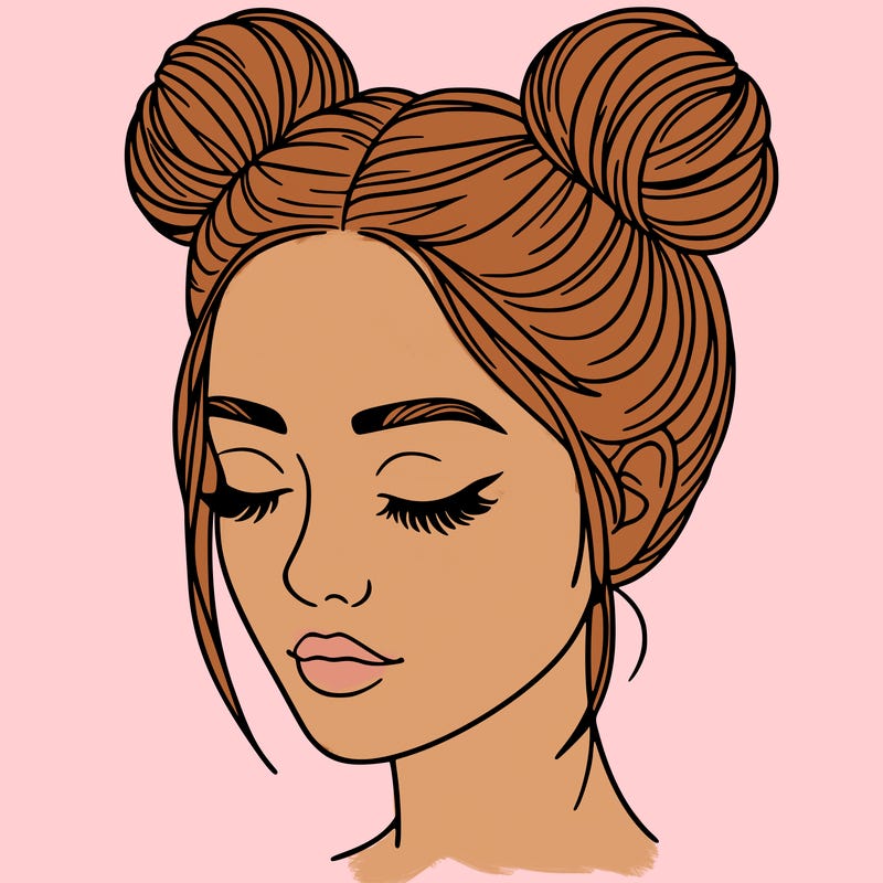 woman with hair buns