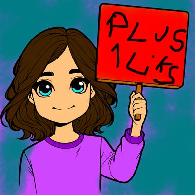 realistic girl holding up a sign