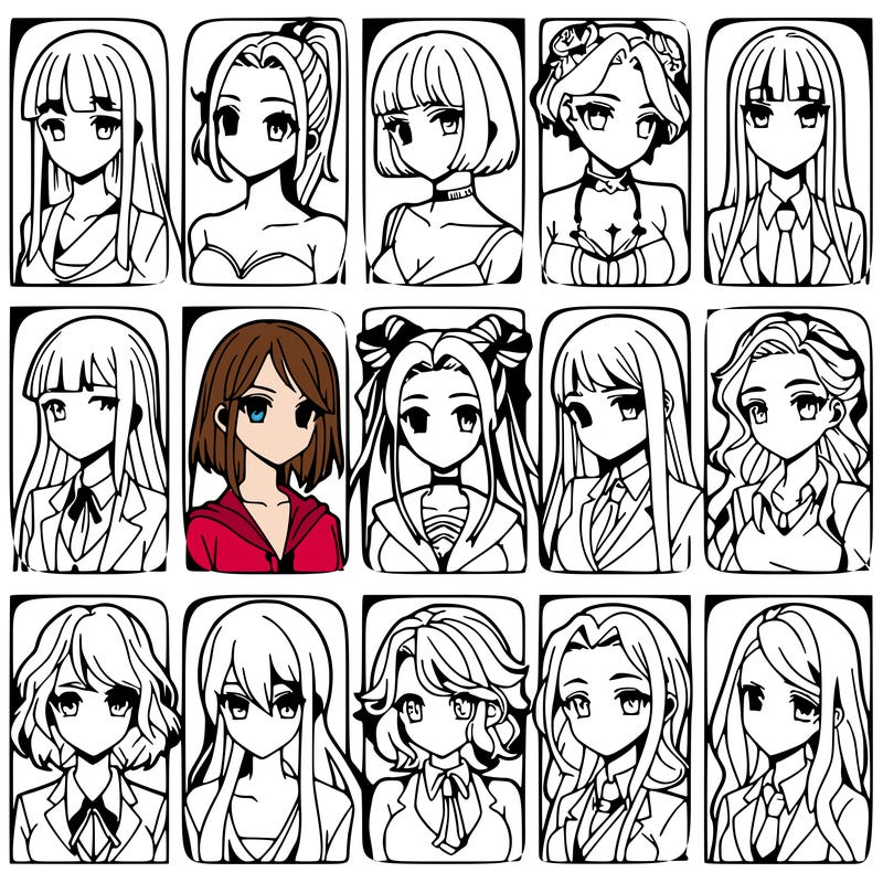 girls that look diffrent anime