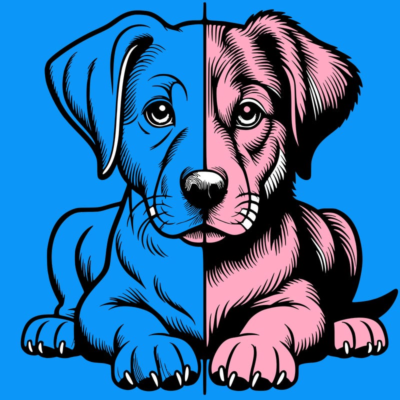 realistic dog split picture