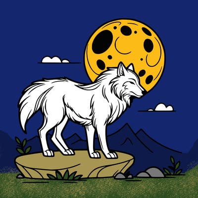 wolf moonlight