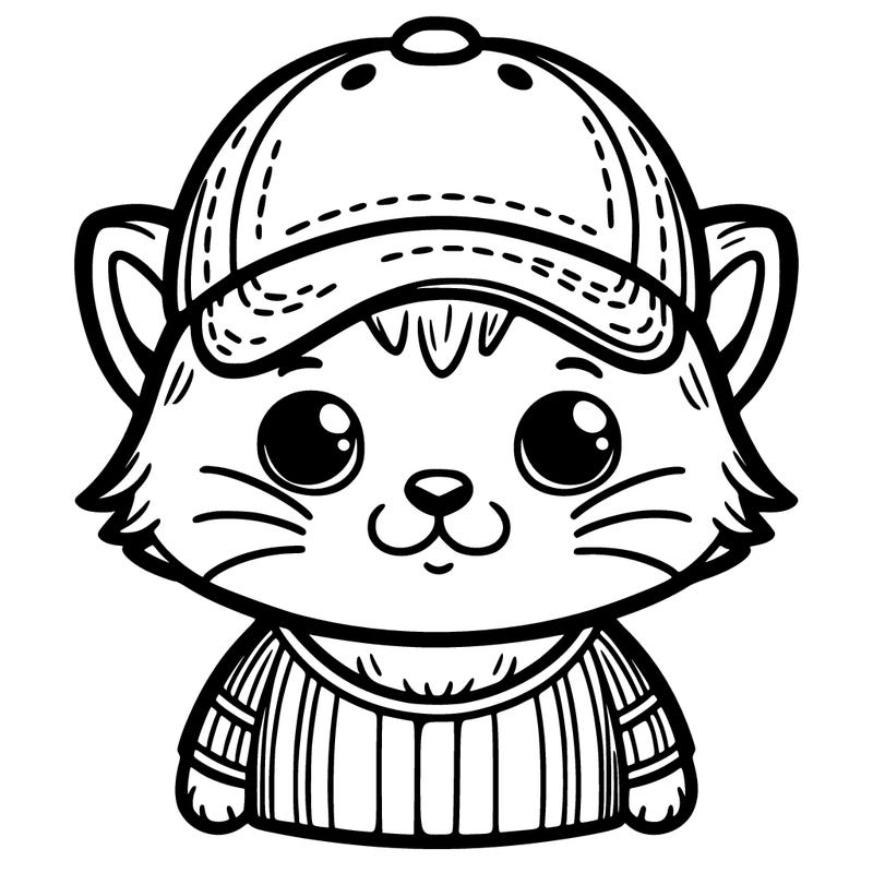 a cat wearing a baseball hat