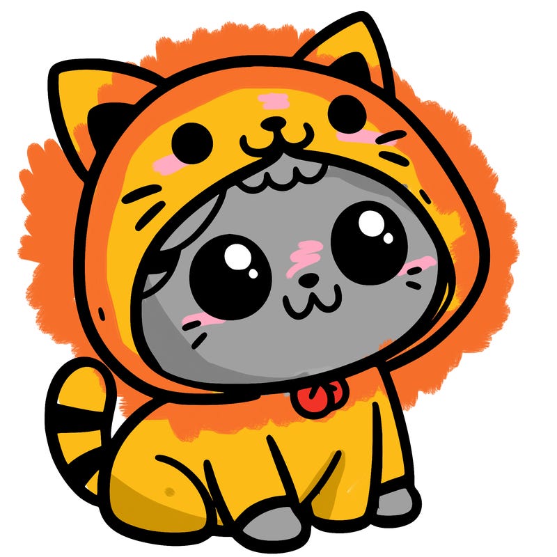 cat wearing a cat costume