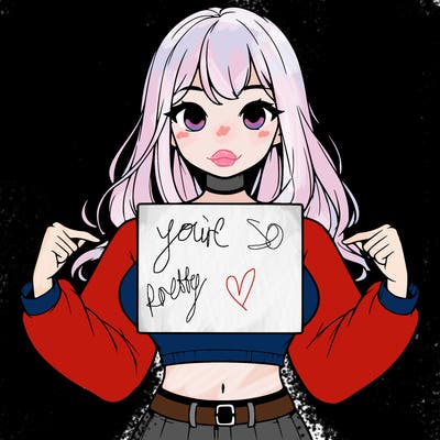 girl holding a blank sign in a long sleeve crop top