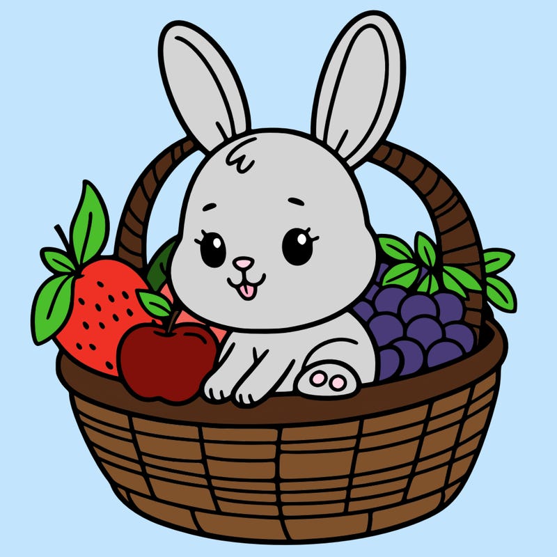 bunny in a fruit basket