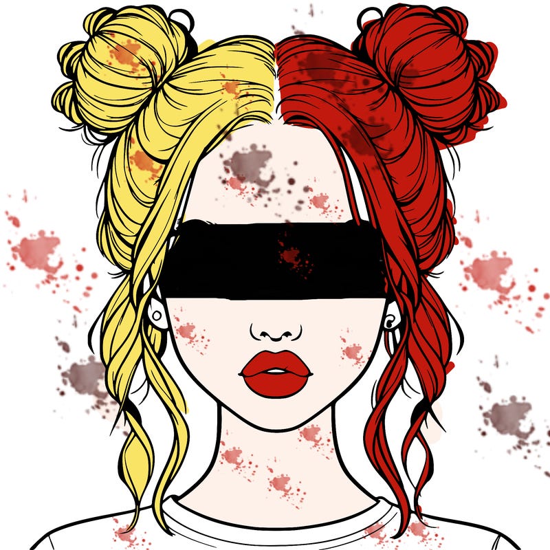 realistic girl with two buns in hair and lips