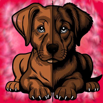 realistic dog split picture