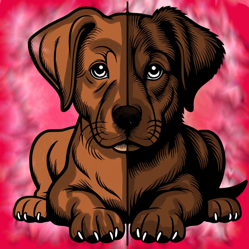 realistic dog split picture