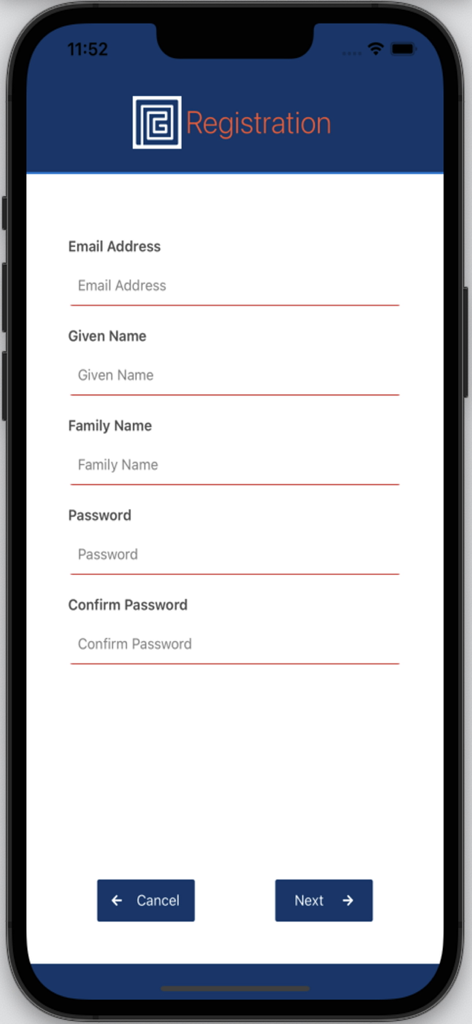 Jellyfish Mobile - Jellyfish Mobile app registration screen showing fields for email, name, and password