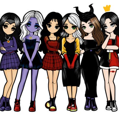 a group of girls realistic