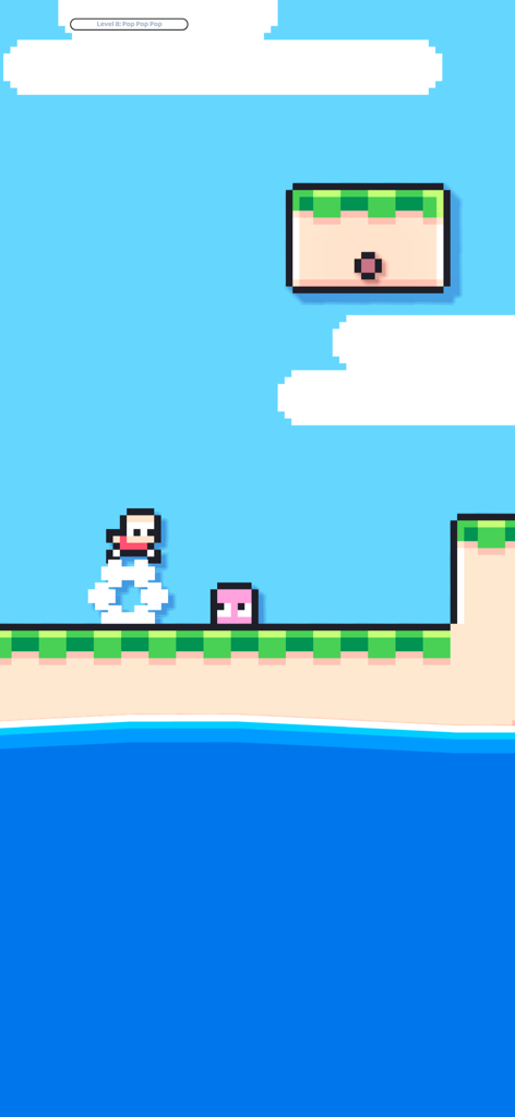 Roper - One Button Platformer - Pixel art character jumping on a platform in the game Roper One Button Platformer