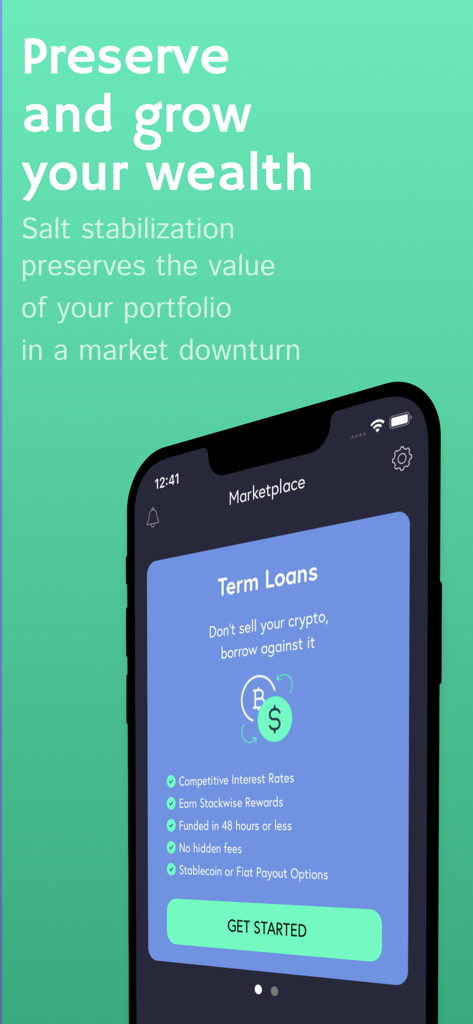 SALT Crypto Loans - SALT Crypto Loans interface for borrowing against crypto assets