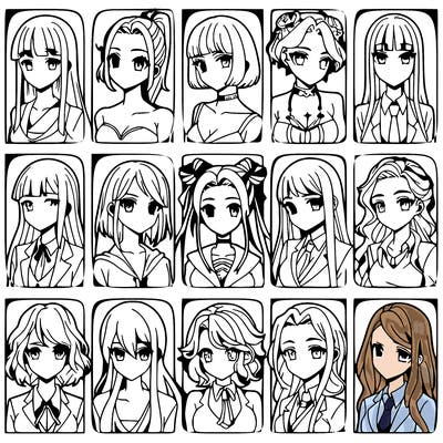 girls that look diffrent anime
