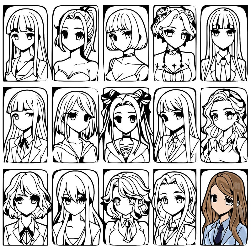 girls that look diffrent anime