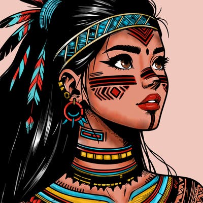 realistic tribal manga woman