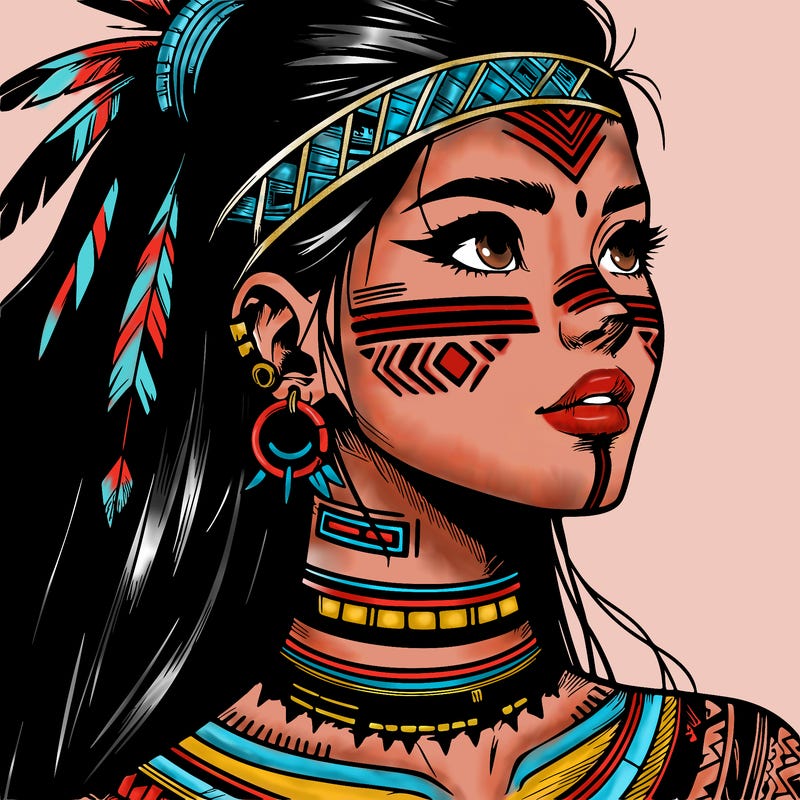 realistic tribal manga woman